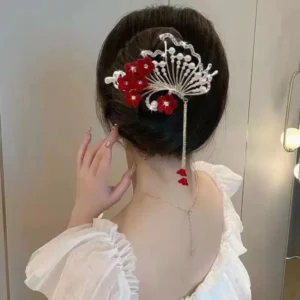 Red Lily Of The Valley Flower Hair Clip